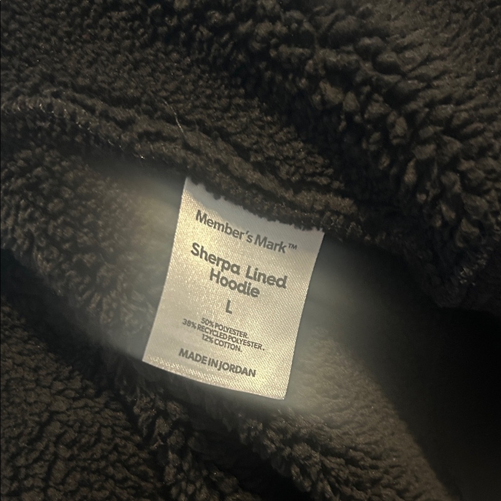 Member's Mark Sherpa Lined Hoodie - Black, men’s size L - Picture 5 of 6